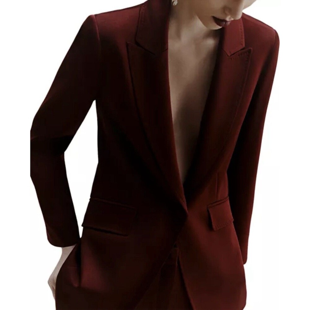 MARELLA Women’s Bourdeaux Jacket, Peak Lapel, Long Sleeves. Size 2